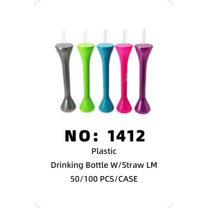 NO: 1412 LM Long Straw Drink Bottle 50pcs/CASE