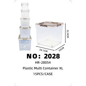 NO: 2028 Transparent Plastic Storage Box XL 34.1*33*32.9 15PCS/CASE