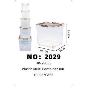 NO: 2029 Plastic Transparent Storage Box XXL 40.1*39*38.5 10PCS/CASE