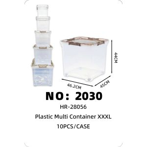 NO: 2030 Transparent Plastic Storage Box XXXL 46.2*45*44 10PCS/CASE
