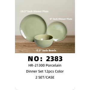 NO: 2383 12-piece Colored Glaze Ceramic Set 2 SET/CASE