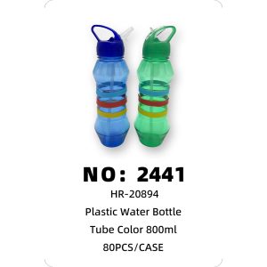 NO: 2441 Colorful Plastic Water Bottle 800ml 80PCS/CASE