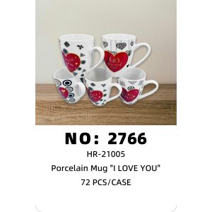 NO: 2766 Ceramic Heart-Shaped Drum Cup 72PCS/CASE
