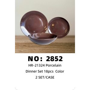 NO: 2852 18-piece Colored Glaze Ceramic Set 2 SET/CASE