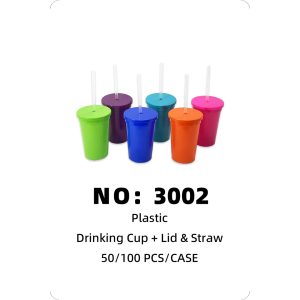 NO: 3002 Straw Water Bottle 50/100PCS/CASE