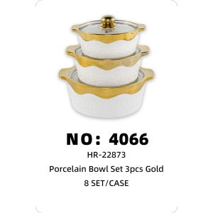 NO: 4066 Ceramic Cookware Set (3 Pieces) TG05-1 8SET/CASE