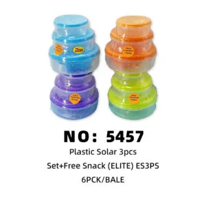 NO: 5457 ELITE Round Lunch Box 6PCK/BALE