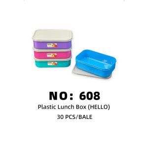 NO: 608 HELLO Plastic Lunch Box 30PCS/BALE