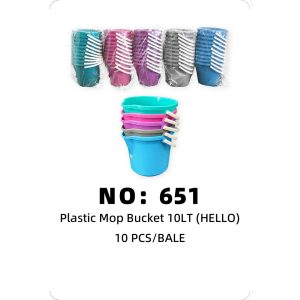 NO: 651 HELLO 10LT Mop Bucket 10PCS/BALE