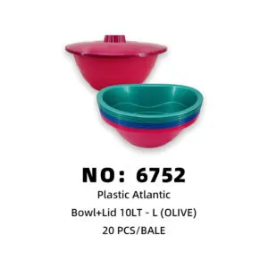 NO: 6752 Olive Plastic Salad Bowl 20pcs/BALE