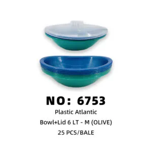 NO: 6753 Olive Plastic Salad Bowl 20pcs/BALE