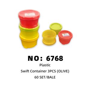 NO: 6768 OLIVE 3PCS Snack Jar 60SET/BALE