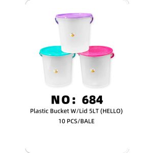NO: 684 hello 5LT transparent water bucket 10PCS/BALE