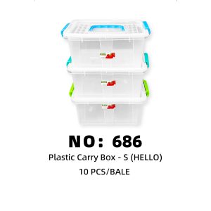 NO: 686 HELLO Small Plastic Square Box 10PCS/BALE