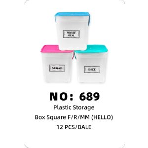 NO: 689 hello Square Rice Bucket 12PCS/BALE