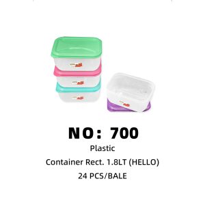 NO: 700 HELLO 1.8LT Lunch Box 24PCS/BALE