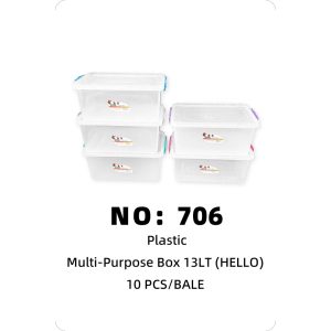 NO: 706 Storage Box 31LT HELLO 10PCS/BALE
