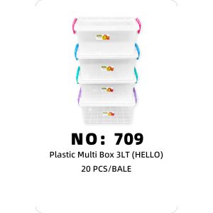 NO: 709 Transparent Storage Box 3LT HELLO 20PCS/BALE