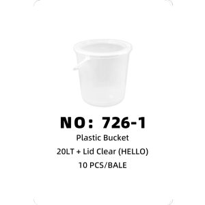 NO: 726-1 HELLO 20LT Transparent Water Bucket 10PCS/BALE