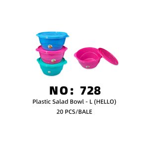 NO: 728 HELLO Large Salad Bowl 20pcs/BALE