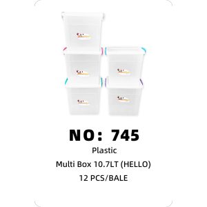 NO: 745 Storage Box 10.7LT HELLO 12PCS/BALE