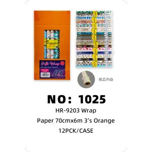 NO: 1025 3×6 meters domestic book paper-orange outer box 3×6 meters 12PCK/CASE