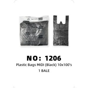 NO: 1206 Black MIDI Trash Bag 1BALE/BALE