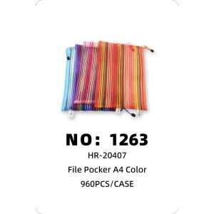 NO: 1263 A4 Zipper Colorful Document Bag 960PCS/CASE