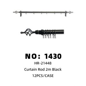 NO: 1430 Black Braided Curtain Rod 2m Single Pole 12pcs/CASE