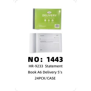 NO: 1443 Invoice Copy Book A6 24PCK/CASE