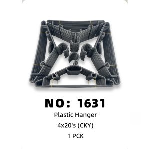 NO: 1631 Black/Grey Clothes Hanger 4 x 20's 1 PCK/PCK