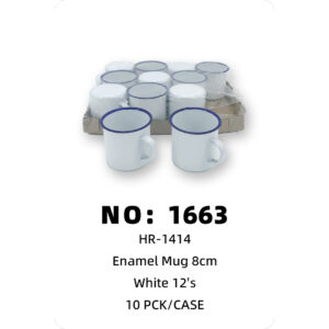 NO: 1663 White enamel mug 10 PCK/CASE