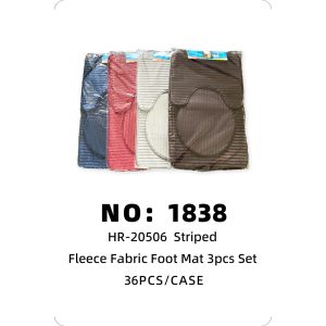 NO: 1838 Striped Fleece Three-Piece Set of Synthetic Fiber Foot Pads 50×80 36PCS/CASE