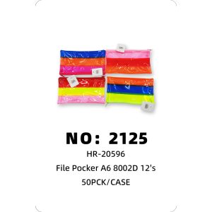 NO: 2125 Plastic document bag A6 50pck/case