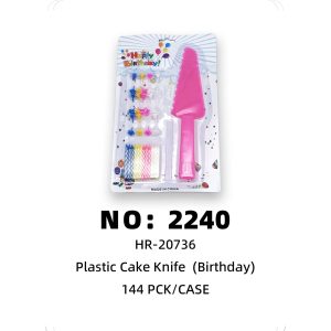 NO: 2240 Birthday Cake Knife and Candle Set 144PCS/CASE
