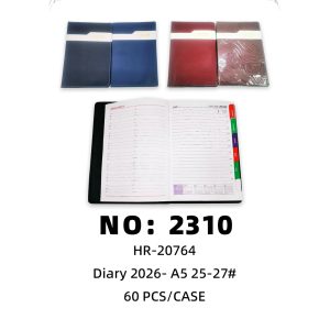 NO: 2310 Notebook, 2026 Diary, A5, 60 PCS/CASE