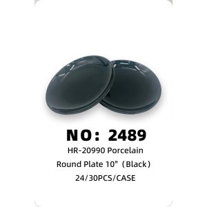 NO: 2489 Black Ceramic Tray, 10-inch, 24/30pcs/CASE