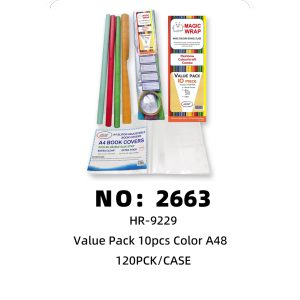 NO: 2663 Book Cover Stationery 10-Piece Set 120pck/CASE