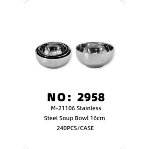 NO: 2958 Auspicious Stainless Steel Bowl 240PCS/CASE