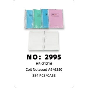 NO: 2995 A6 Large Coil Notebook 384PCS/CASE