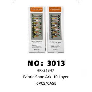 NO: 3013 10-Tier Black Tube Shoe Rack 6PCS/CASE