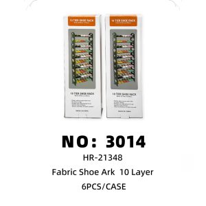 NO: 3014 10-Tier Silver Tube Shoe Rack 6PCS/CASE