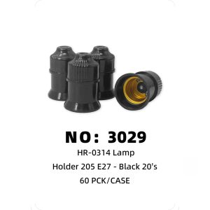 NO: 3029 Lamp holder, black screw base, 60pck/CASE