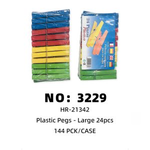 NO: 3229 Large 24pcs Plastic Clips 144PCK/CASE
