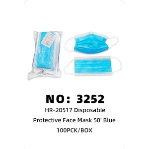 NO: 3252 Blue Face Mask 100pck/BOX