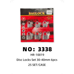 NO: 3338 6PCS Large Round Lock 25SET/CASE