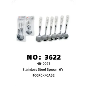 NO: 3622 Ceramic Handle Patterned Large Spoon 100pck/CASE
