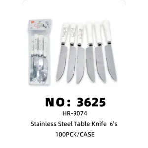 NO: 3625 Ceramic Handle Pattern Dinner Knife 50pck/CASE