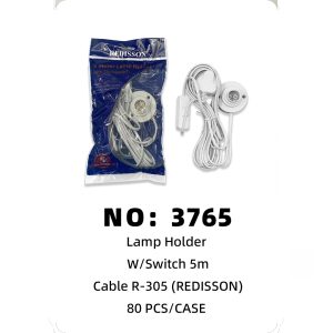 NO: 3765 REDISSON 5M lamp holder + switch R-305 80PCS/CASE
