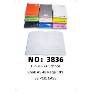 NO: 3836 A5 Study Notebook, 48 pages, 32 PCK/CASE